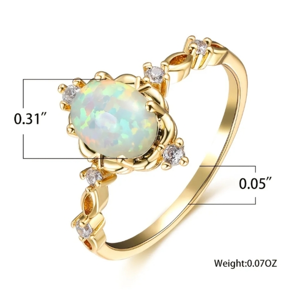 Lovely Dainty Faux Opal Gold Plated Ring! ๐โจ๐โจ๐โจ๐ - Picture 4 of 4